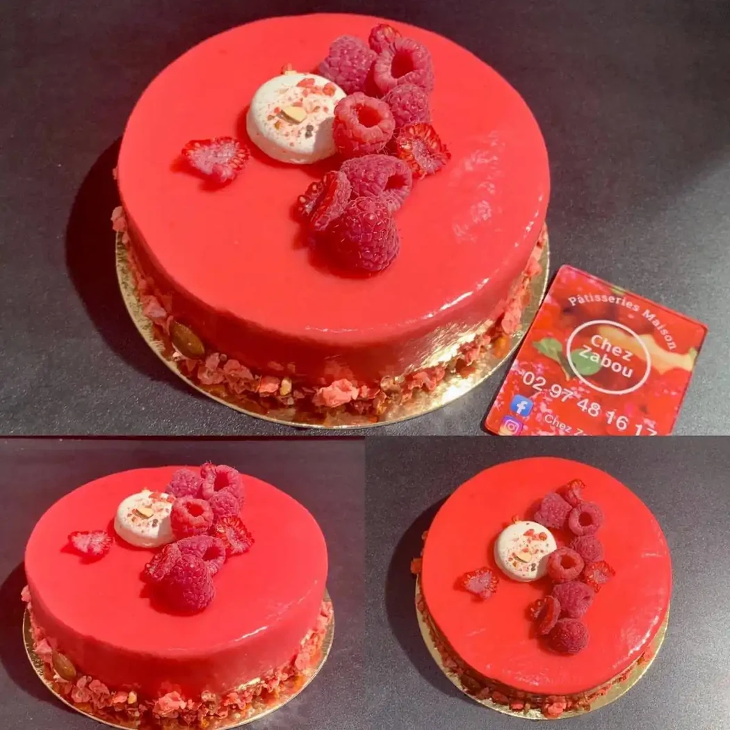 entremet à la framboise (5 euros/personne)